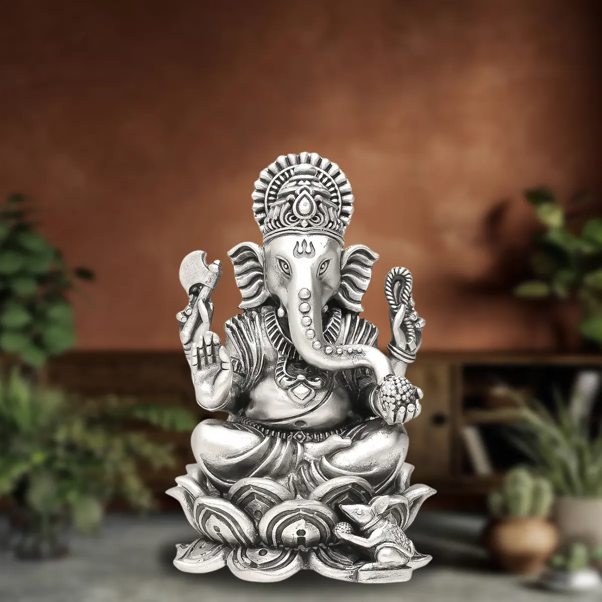 lord ganesh silver idol